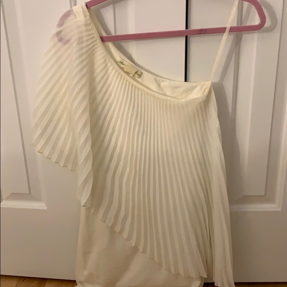 One shoulder pleated cocktail dress